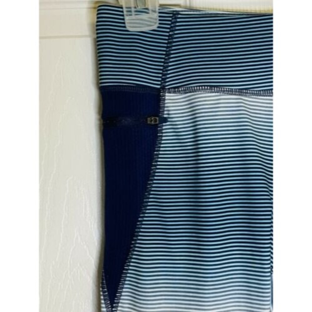 Kyodan Women's Blue & White Striped Full Length Leggings Work Out Yoga SIZE P/S - Picture 3 of 6